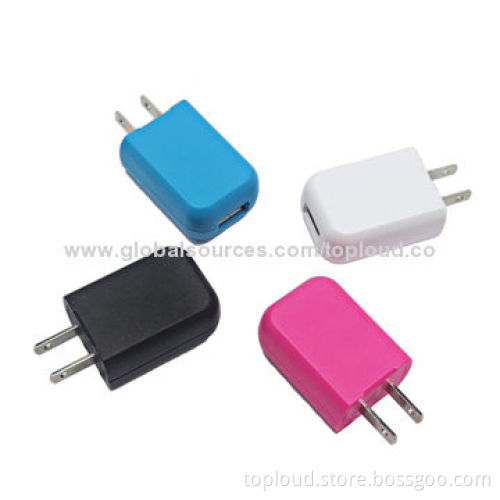 Mobile Chargers for Cellphones, 1 USB Port, 1A/5V Output, Lightweight